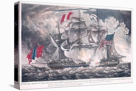 Us Frigate 'Constellation' Captures the 'L'Insurgente' in the West Indies at the Battle of Basseter-null-Stretched Canvas