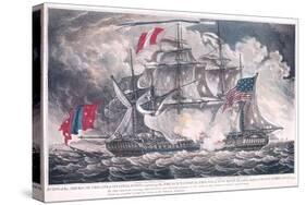 Us Frigate 'Constellation' Captures the 'L'Insurgente' in the West Indies at the Battle of Basseter-null-Stretched Canvas