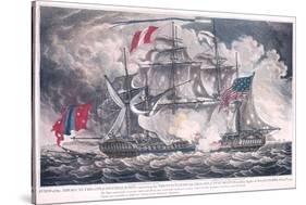 Us Frigate 'Constellation' Captures the 'L'Insurgente' in the West Indies at the Battle of Basseter-null-Stretched Canvas