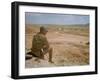 US General George S. Patton Watches Battle Between German and American Forces in El Guettar Valley-Eliot Elisofon-Framed Premium Photographic Print