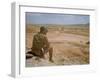 US General George S. Patton Watches Battle Between German and American Forces in El Guettar Valley-Eliot Elisofon-Framed Premium Photographic Print