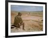 US General George S. Patton Watches Battle Between German and American Forces in El Guettar Valley-Eliot Elisofon-Framed Premium Photographic Print