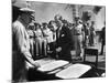 US General Sutherland Checks Official Surrender Documents, USS Missouri-Carl Mydans-Mounted Photographic Print