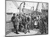 Us Government Health Officers on an Emigrant Ship, Quarantine Point, New York, 1887 (Engraving)-American-Mounted Giclee Print