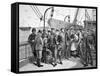 Us Government Health Officers on an Emigrant Ship, Quarantine Point, New York, 1887 (Engraving)-American-Framed Stretched Canvas