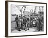 Us Government Health Officers on an Emigrant Ship, Quarantine Point, New York, 1887 (Engraving)-American-Framed Giclee Print