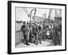 Us Government Health Officers on an Emigrant Ship, Quarantine Point, New York, 1887 (Engraving)-American-Framed Giclee Print