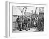 Us Government Health Officers on an Emigrant Ship, Quarantine Point, New York, 1887 (Engraving)-American-Framed Giclee Print