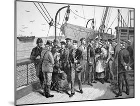 Us Government Health Officers on an Emigrant Ship, Quarantine Point, New York, 1887 (Engraving)-American-Mounted Giclee Print