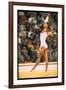 US Gymnast Ludmila Turishcheva Performing a Floor Exercise at the Summer Olympics-John Dominis-Framed Photographic Print