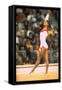 US Gymnast Ludmila Turishcheva Performing a Floor Exercise at the Summer Olympics-John Dominis-Framed Stretched Canvas