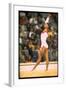 US Gymnast Ludmila Turishcheva Performing a Floor Exercise at the Summer Olympics-John Dominis-Framed Photographic Print