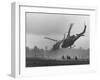 US Helicopters Carrying South Vietnamese Troops in Raid on Viet Cong Positions-Larry Burrows-Framed Photographic Print