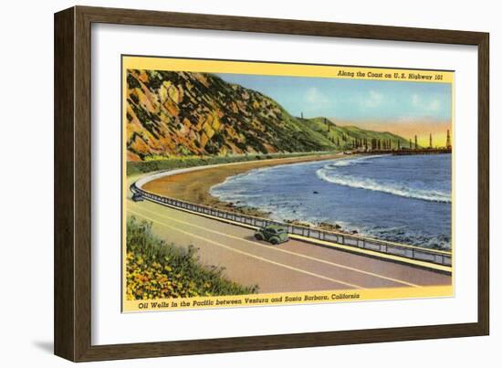 US Highway 101, Santa Barbara, California-null-Framed Art Print