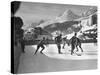 US Hockey Team Playing the Swiss at the Winter Olympics-null-Stretched Canvas