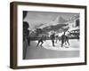 US Hockey Team Playing the Swiss at the Winter Olympics-null-Framed Premium Photographic Print