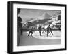 US Hockey Team Playing the Swiss at the Winter Olympics-null-Framed Premium Photographic Print