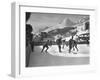 US Hockey Team Playing the Swiss at the Winter Olympics-null-Framed Premium Photographic Print