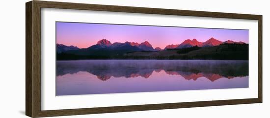 US, ID, Sawtooth Mountain Range, Sunset-Panoramic Images-Framed Photographic Print