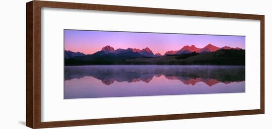 US, ID, Sawtooth Mountain Range, Sunset-Panoramic Images-Framed Photographic Print