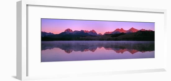 US, ID, Sawtooth Mountain Range, Sunset-Panoramic Images-Framed Photographic Print