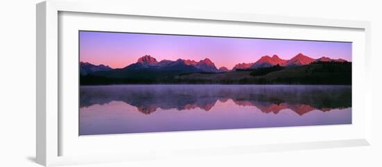 US, ID, Sawtooth Mountain Range, Sunset-Panoramic Images-Framed Photographic Print