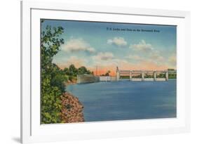 Us Locks and Dam on the Savannah River, 1943-null-Framed Giclee Print