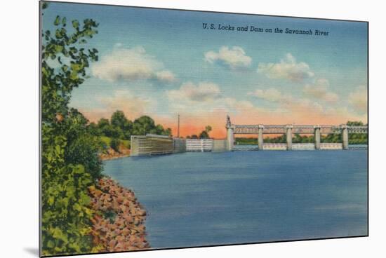 Us Locks and Dam on the Savannah River, 1943-null-Mounted Giclee Print