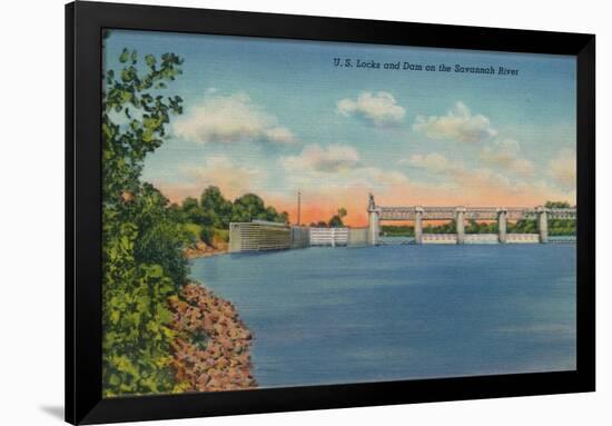 Us Locks and Dam on the Savannah River, 1943-null-Framed Giclee Print