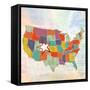 US    lower 48, states, us map-Robbin Rawlings-Framed Stretched Canvas