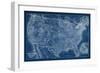 US Map Blueprint-Vision Studio-Framed Art Print