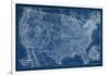 US Map Blueprint-Vision Studio-Framed Art Print