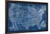 US Map Blueprint-Vision Studio-Framed Art Print