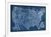 US Map Blueprint-Vision Studio-Framed Art Print