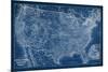 US Map Blueprint-Vision Studio-Mounted Art Print