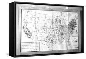 Us Map "Fair Play in Politics" Displaying Areas with Political Religious Bias, 1960-Walter Sanders-Framed Stretched Canvas