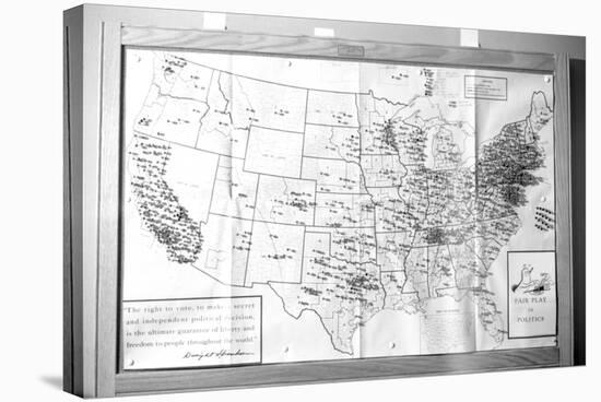 Us Map "Fair Play in Politics" Displaying Areas with Political Religious Bias, 1960-Walter Sanders-Stretched Canvas