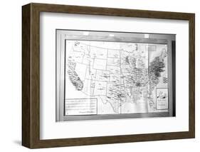 Us Map "Fair Play in Politics" Displaying Areas with Political Religious Bias, 1960-Walter Sanders-Framed Photographic Print