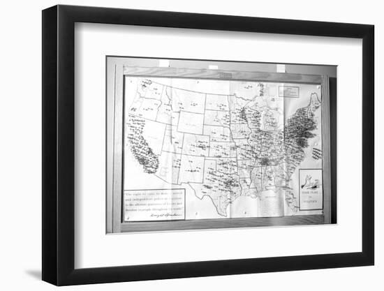 Us Map "Fair Play in Politics" Displaying Areas with Political Religious Bias, 1960-Walter Sanders-Framed Photographic Print