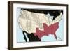 US Map of Freedom and Slavery in 1857-null-Framed Giclee Print