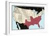 US Map of Freedom and Slavery in 1857-null-Framed Giclee Print