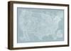 US Map on Aqua-Vision Studio-Framed Art Print