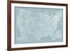 US Map on Aqua-Vision Studio-Framed Art Print