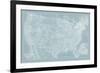 US Map on Aqua-Vision Studio-Framed Art Print