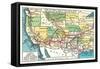 US Map Showing Harvey Hotels-null-Framed Stretched Canvas