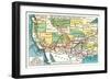 US Map Showing Harvey Hotels-null-Framed Art Print