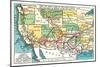 US Map Showing Harvey Hotels-null-Mounted Art Print