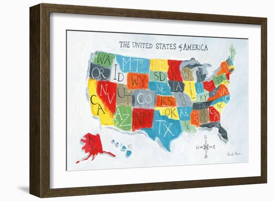 US Map-Farida Zaman-Framed Art Print