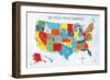 US Map-Farida Zaman-Framed Art Print