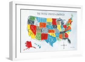 US Map-Farida Zaman-Framed Art Print